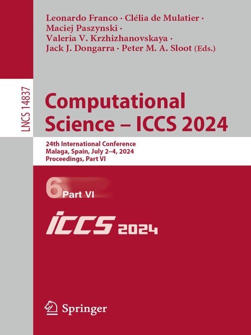 Title details for Computational Science – ICCS 2024 by Leonardo Franco - Available